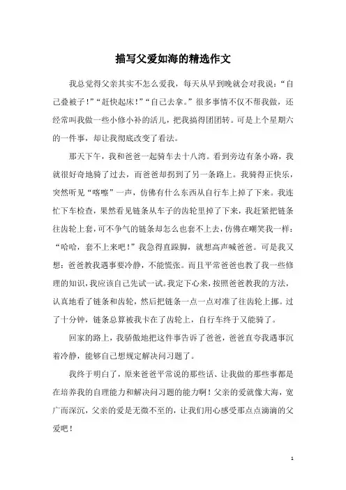 描写父爱如海的精选作文