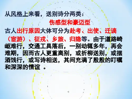送别诗技巧鉴赏PPT课件