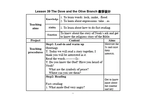 冀教版九年级英语全一册 Lesson 39 教学设计