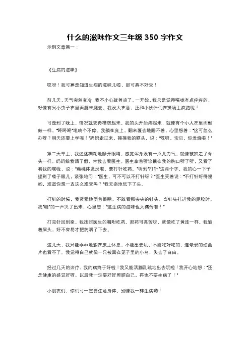 什么的滋味作文三年级350字作文