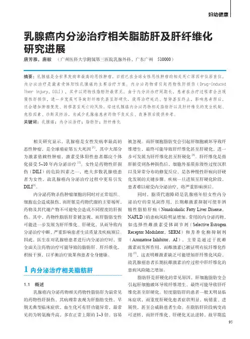 乳腺癌内分泌治疗相关脂肪肝及肝纤维化研究进展
