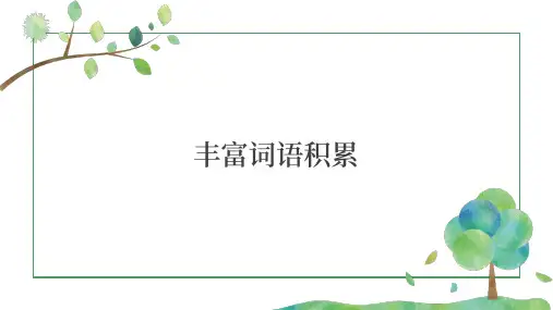 第八单元词语积累与词语解释一丰富词语积累课件