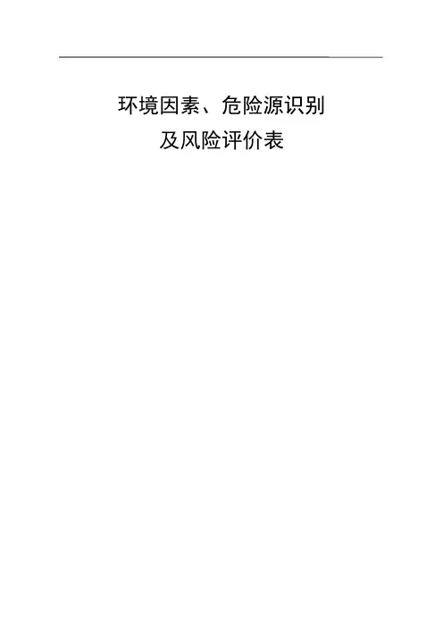 环境因素、危险源识别及风险评价表