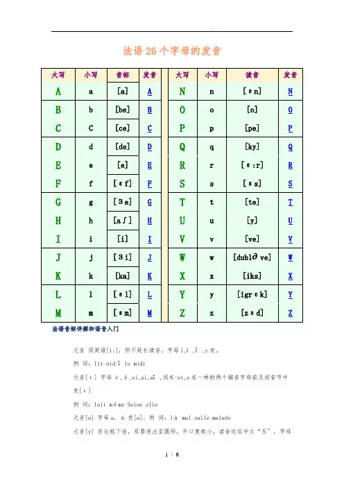 法语字母表