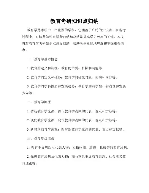 教育考研知识点归纳