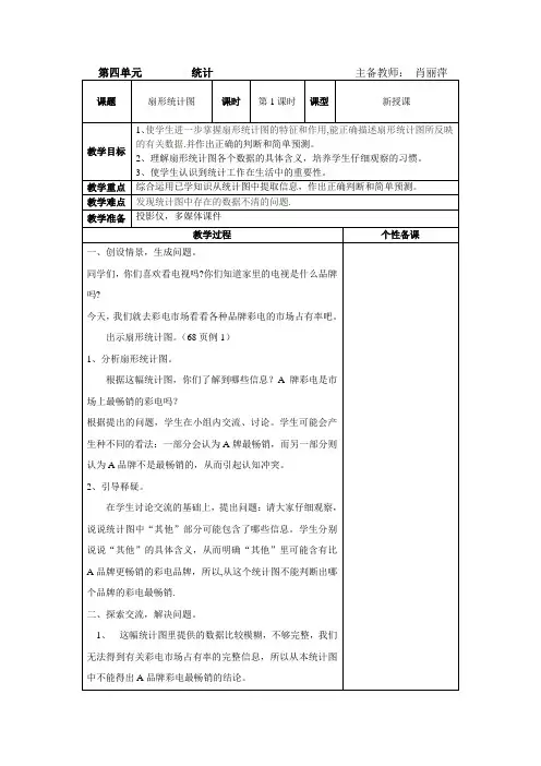 人教版六年级数学下册第四单元、第五单元集体备课