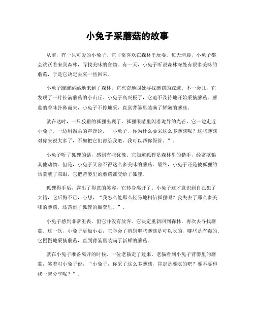 小兔子采蘑菇的故事