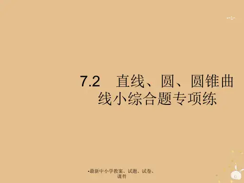 2019年高考数学二轮复习专题7解析几何2直线圆圆锥曲线小综合题专项练课件理
