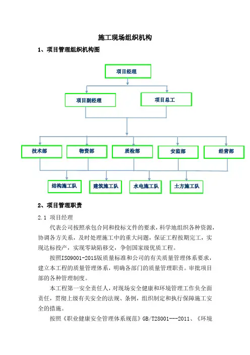 施工现场组织机构