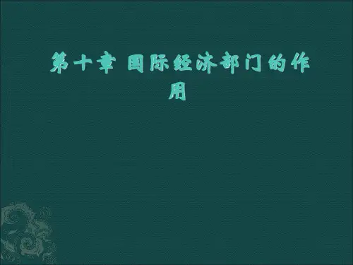 第十章国际经济部门的作用