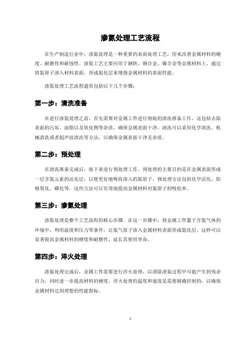 渗氮处理工艺流程
