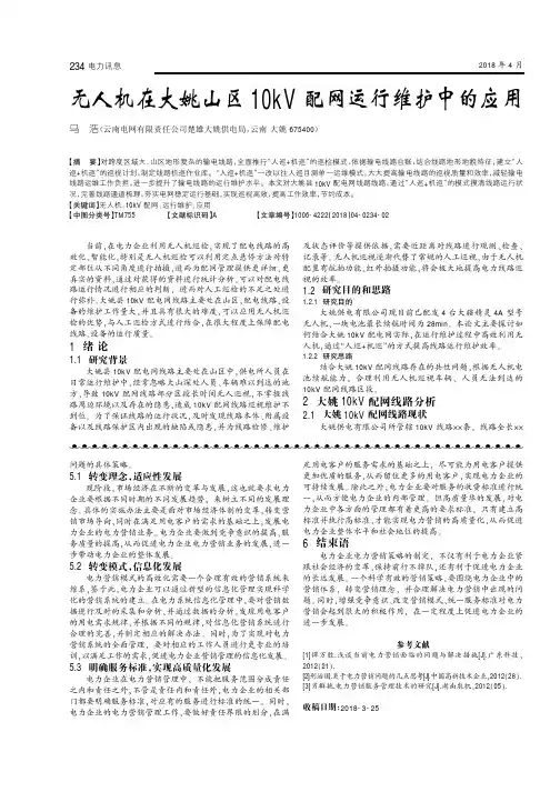 无人机在大姚山区10kV配网运行维护中的应用