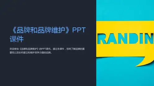 《品牌和品牌维护》课件
