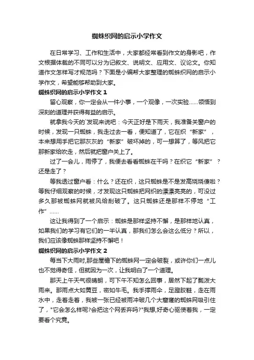 蜘蛛织网的启示小学作文
