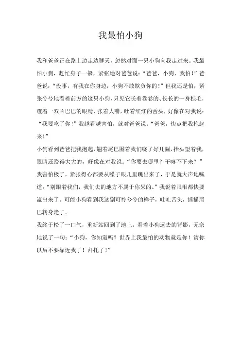 三年级叙事我最怕小狗