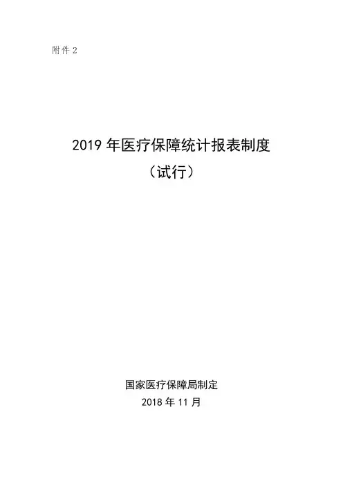 2019年医疗保障统计报表制度