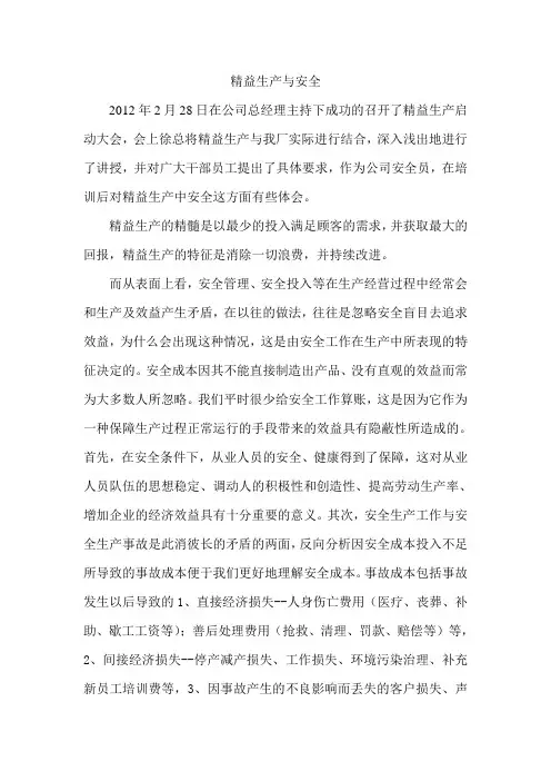 精益生产与安全