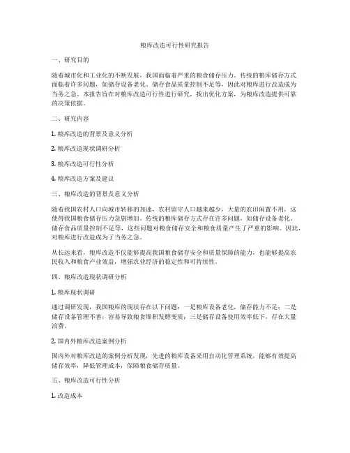 粮库改造可行性研究报告