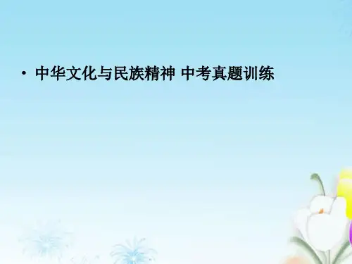 中考政治中华文化与民族精神真题训练