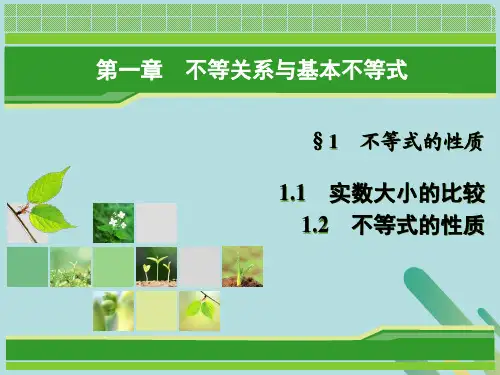 高中数学第一章不等关系与基本不等式1.1不等式的性质课件北师大版选修4_509302158
