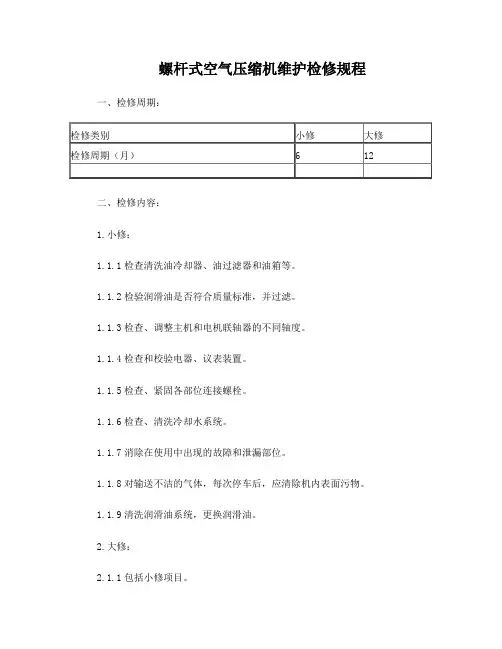 螺杆空压机检修