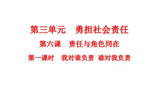 我对谁负责谁对我负责+课件-  部编版道德与法治八年级上册