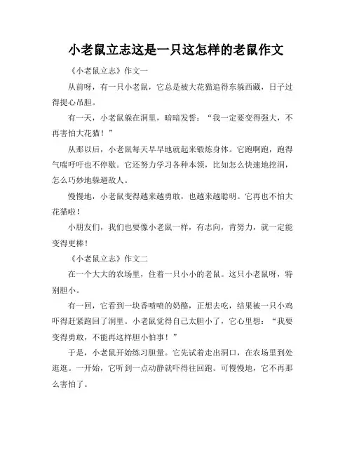 小老鼠立志这是一只这怎样的老鼠作文