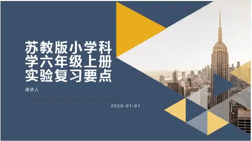 苏教版小学科学六年级上册实验复习点