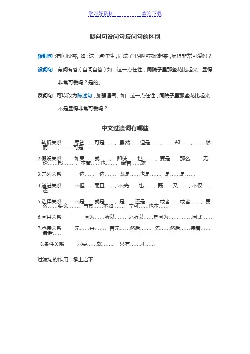 疑问句设问句反问句的区别