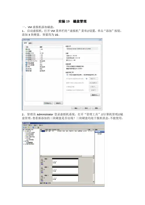 windows实验19  磁盘管理