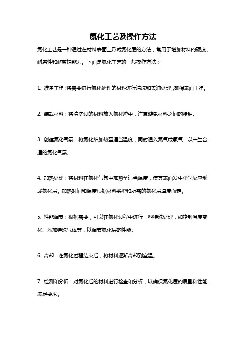 氮化工艺及操作方法