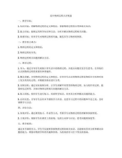 高中物理过程点评教案