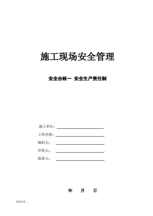 市政道路全套安全台账(十三项)