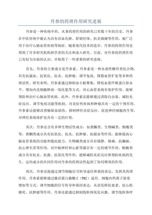 丹参的药理作用研究进展