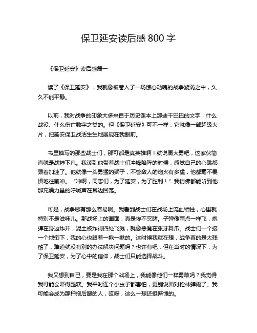 保卫延安读后感800字