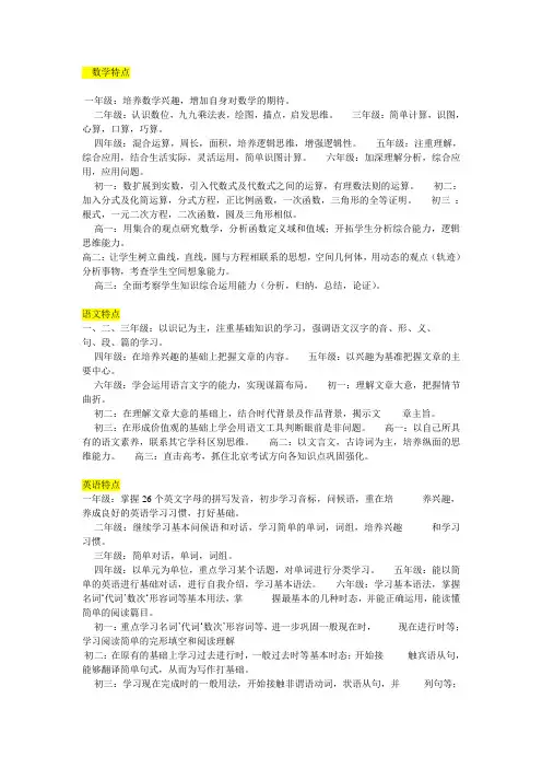 数学学科特点