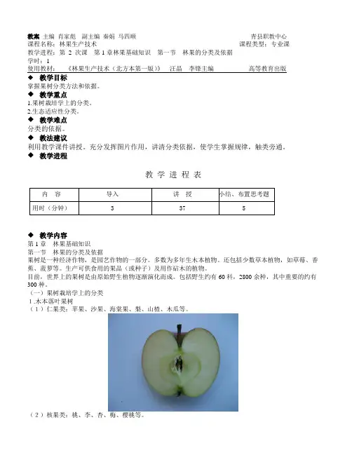 1.1林果的分类及依据
