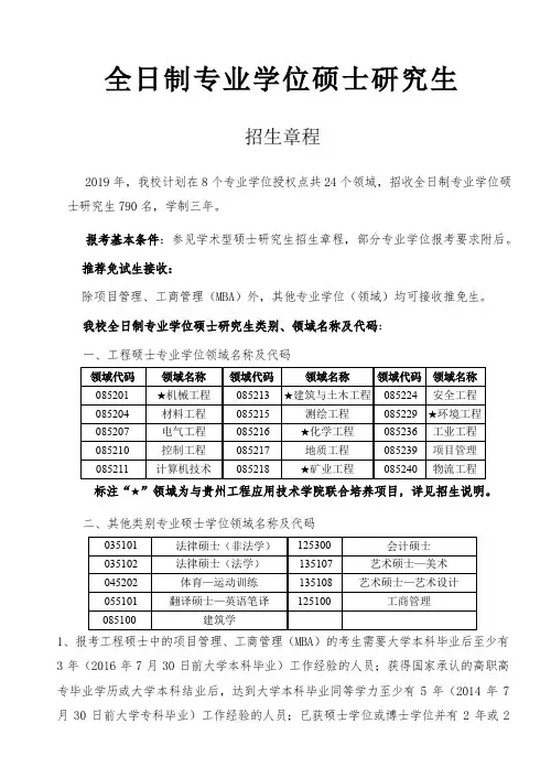 全日制专业学位硕士研究生