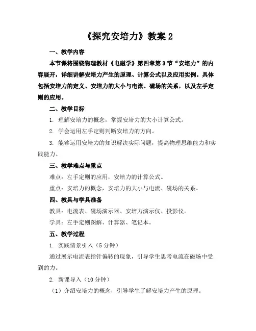 《探究安培力》教案2