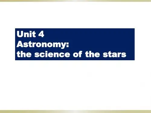 人教版高中英语必修3课件 Unit 4 Astronomy the science of the stars 课件1