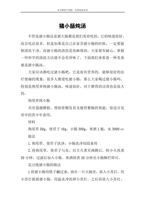猪小肠炖汤