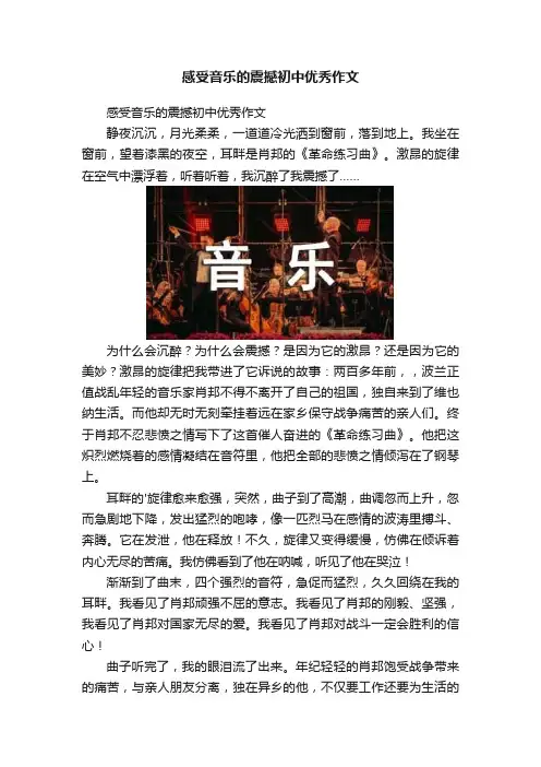 感受音乐的震撼初中优秀作文