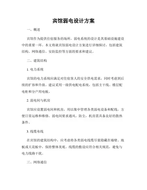 宾馆弱电设计方案