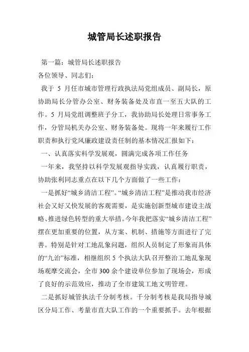 城管局长述职报告