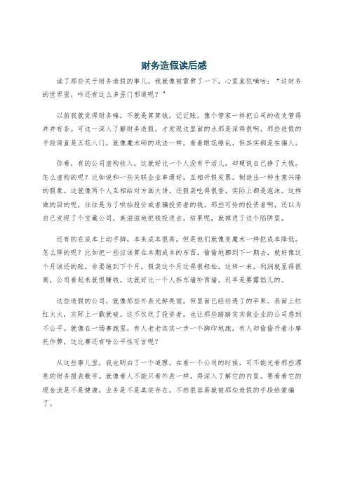 财务造假读后感