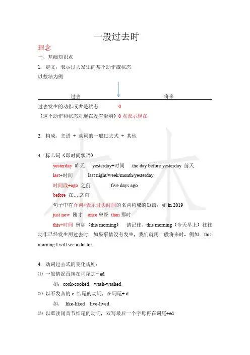 一般过去时知识点梳理(包括思维导图)及练习题