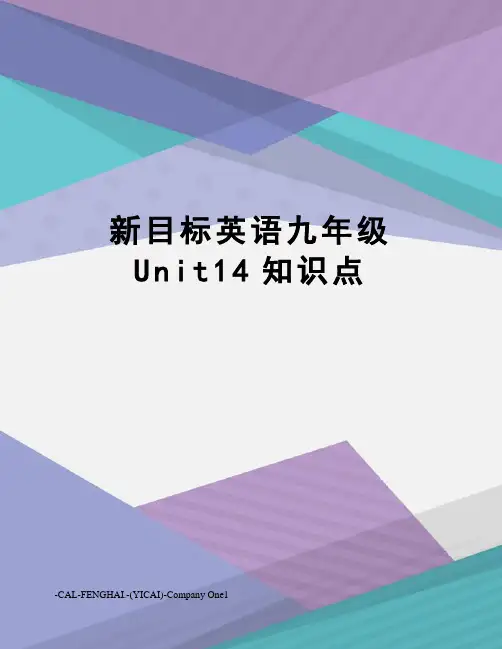 新目标英语九年级Unit14知识点