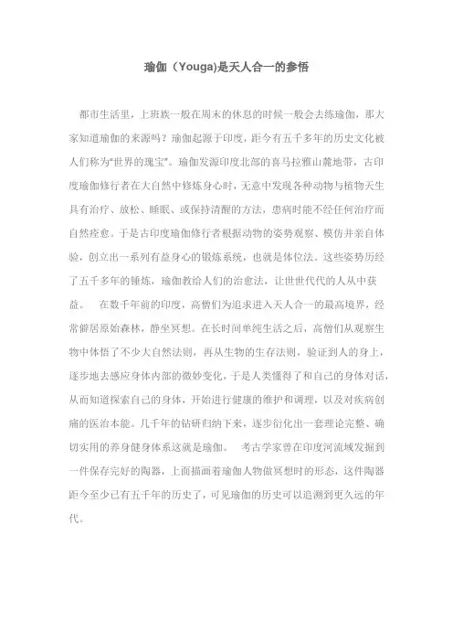 瑜伽(Youga)是天人合一的参悟