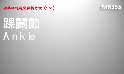 踝关节规范化扫描方案