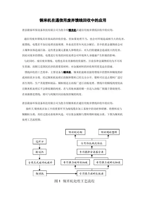 铜米机在通信用废弃馈线回收中的应用